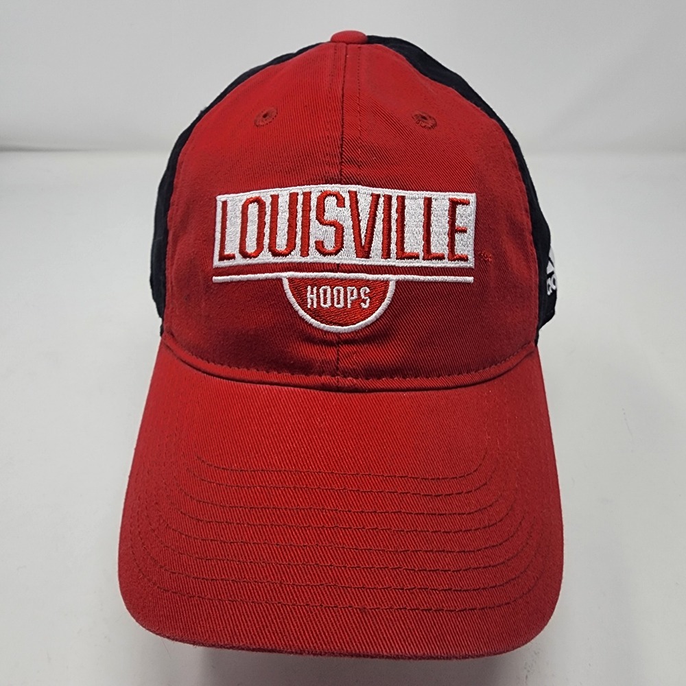 Adidas Louisville Hoops Hat OSFM Cardinals NCAA Basketball Cotton Snapback Red